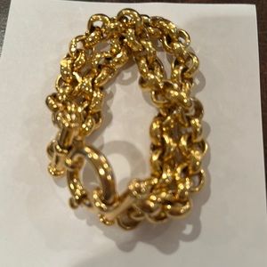 Pretty double link gold tone bracelet marked “Burberrys”